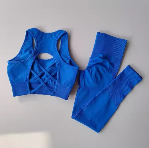 2PCS Tank Top Bra & Shockproof Running Leggings