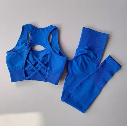2PCS Tank Top Bra & Shockproof Running Leggings