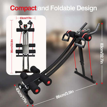 Foldable Core & Abdominal Trainer 440lbs LCD Display
