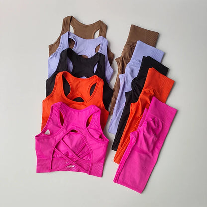 2PCS Tank Top Bra & Shockproof Running Leggings