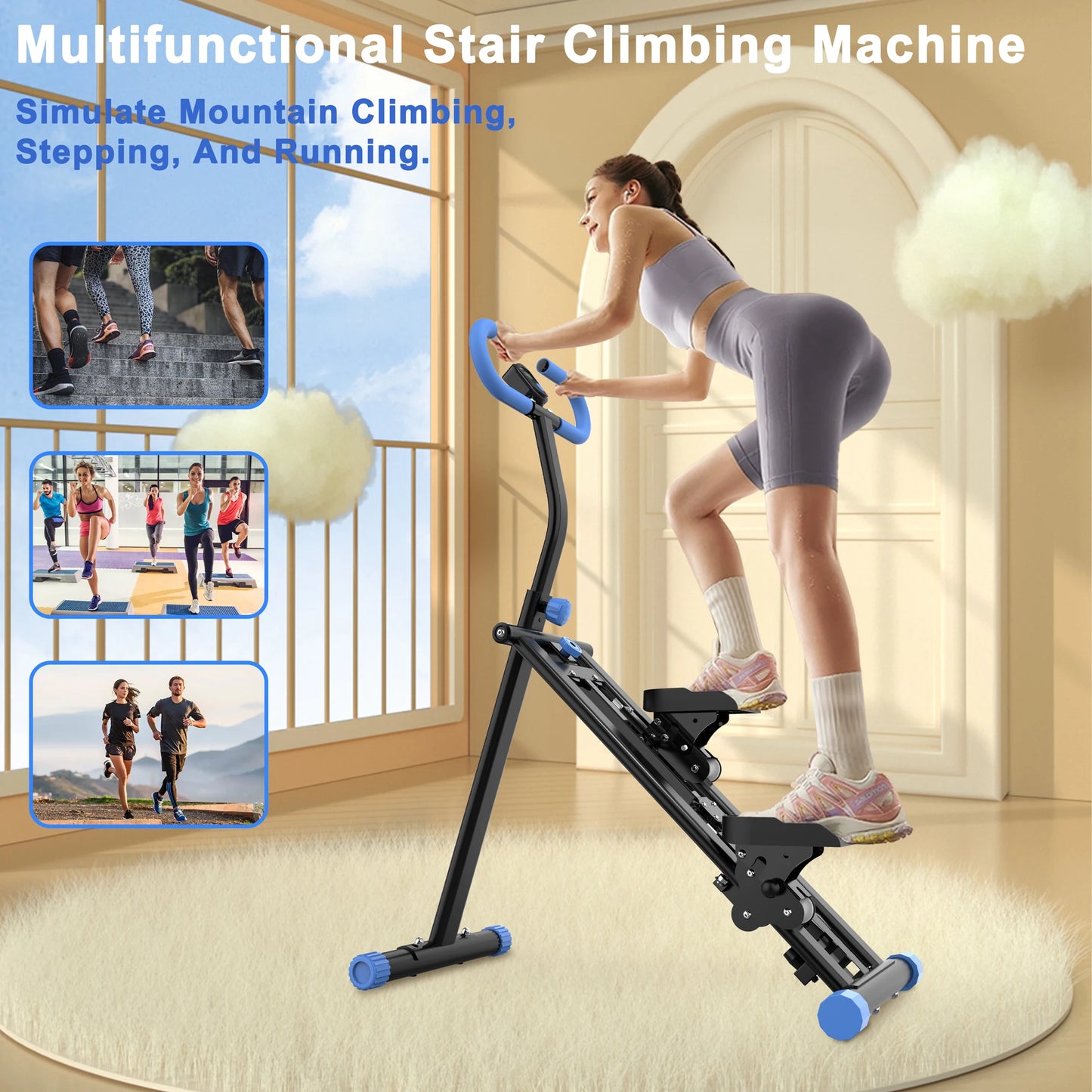 Vertical Climber with Resistance, Adjustable Handlebar