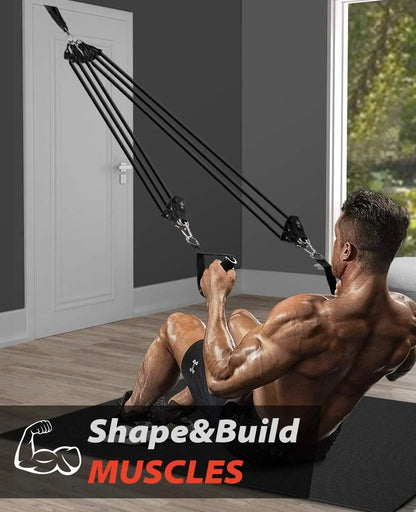 Resistance Bands With Door Anchor, Handles, & Carry Bag
