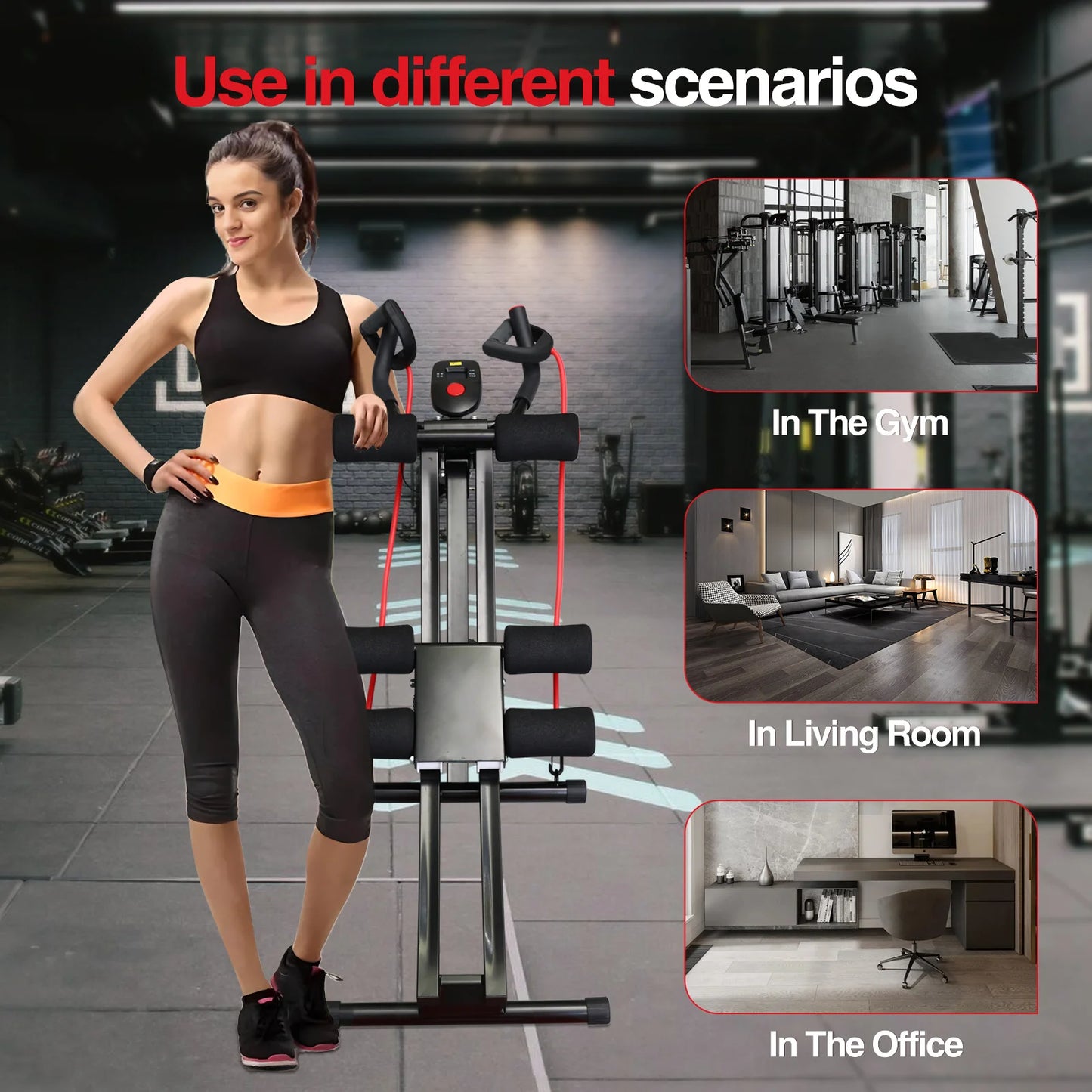 Foldable Core & Abdominal Trainer 440lbs LCD Display